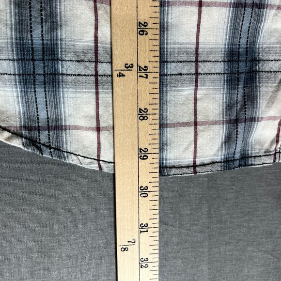 Machine Shirt Mens XL White Gray Long Sleeves‎ Button Casual Pockets Streetwear - Picture 8 of 9